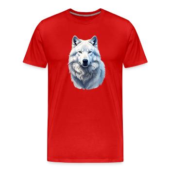 Loup arctique - T-shirt bio Premium Homme - rouge - Devant - Damien (186cm)