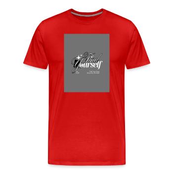 Finden Sie eine monochrome Schrift - Männer Premium Bio T-Shirt - Rot - Vorne - Damien (186cm)