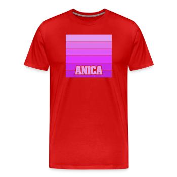 Geschenk für Entwurf - Männer Premium Bio T-Shirt - Rot - Vorne - Damien (186cm)