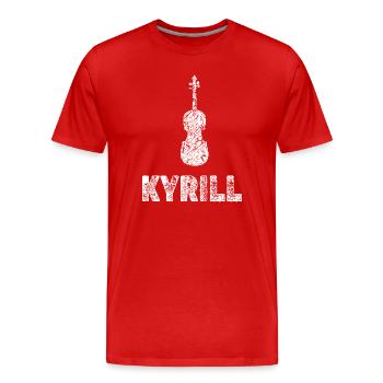 Geschenk für Kyrill - Männer Premium Bio T-Shirt - Rot - Vorne - Damien (186cm)
