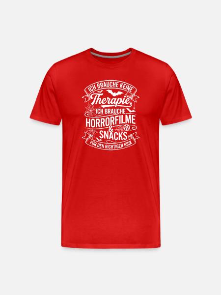 Horrorfilme & Snacks Kick - Männer Premium Bio T-Shirt - Rot
