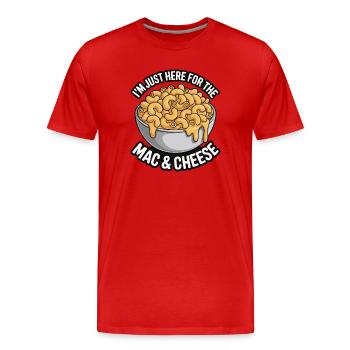 Fan de macaroni au fromage - Je suis juste là - T-shirt bio Premium Homme - rouge - Devant - Damien (186cm)