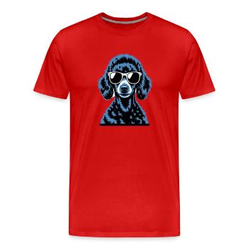 Schwarzer Pudel - Männer Premium Bio T-Shirt - Rot - Vorne - Damien (186cm)