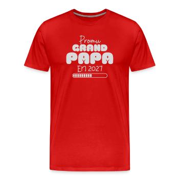 Promoted Grandpa in 2027 future grandpa gift - Men's Premium Organic T-Shirt - red - Front - Damien (186cm)