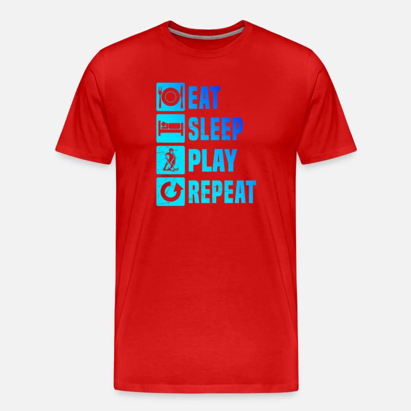 Modernes Floorball Artwork - Männer Premium Bio T-Shirt - Rot