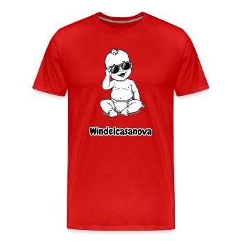 Windel Casanova - Männer Premium Bio T-Shirt - Rot - Vorne - Damien (186cm)