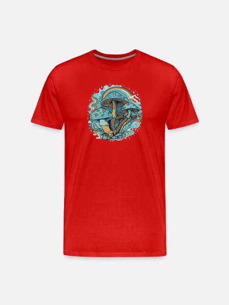 Blaupilz Wunderwald - Männer Premium Bio T-Shirt - Rot