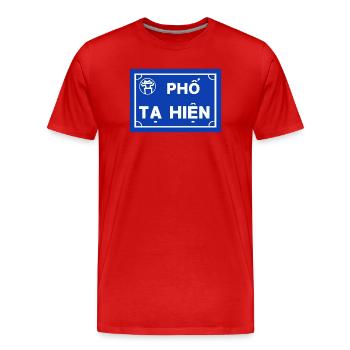 rue ta Hien rue Bière - T-shirt bio Premium Homme - rouge - Devant - Damien (186cm)