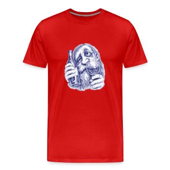 Bacchus | Vieux monsieur ivre de vin - T-shirt bio Premium Homme - rouge - Devant - Damien (186cm)
