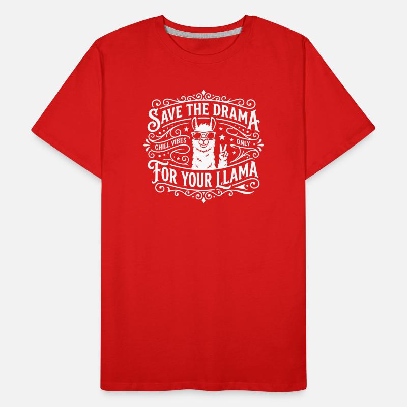 Rette das Drama Lama Chill Vibes Männer Premium Bio T-Shirt
