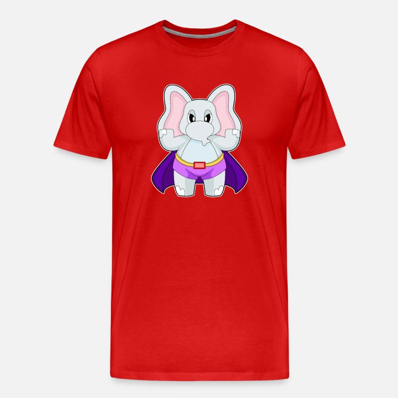 Cape de super-héros éléphant - T-shirt bio Premium Homme - rouge