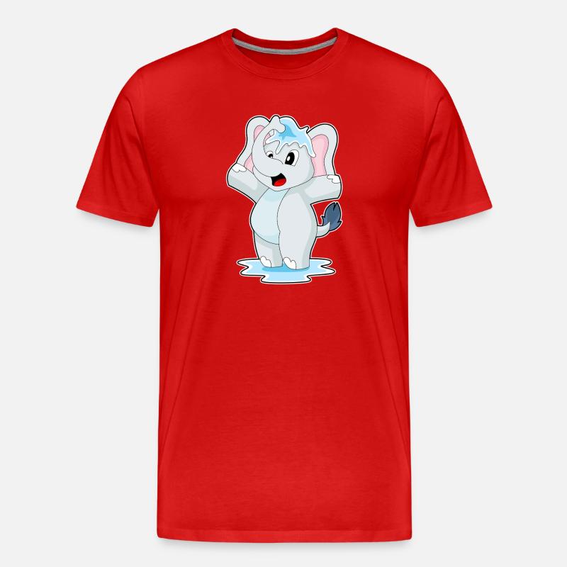 Elefant Wasser - Männer Premium Bio T-Shirt - Rot