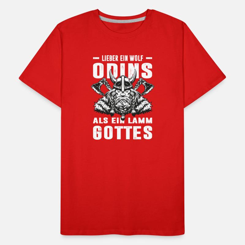 Lieber Ein Wolf Odins Als Ein Lamm Gottes Wikinger Männer Premium Bio T-Shirt