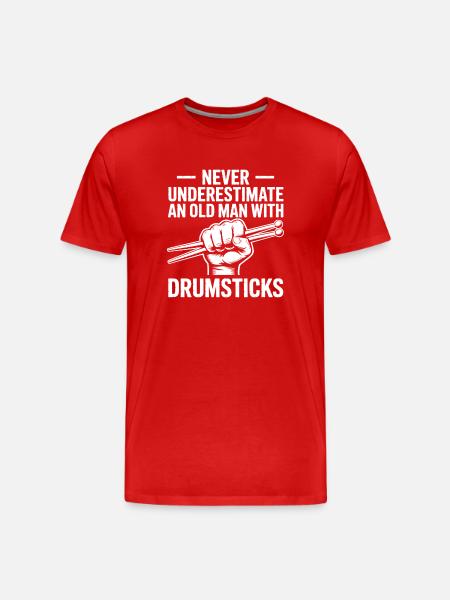 Drummer Saying Funny Drummer Gift - Men's Premium Organic T-Shirt - red