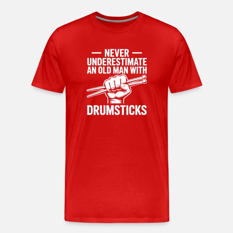 Drummer Spruch Lustiges Schlagzeuger Geschenk - Männer Premium Bio T-Shirt - Rot