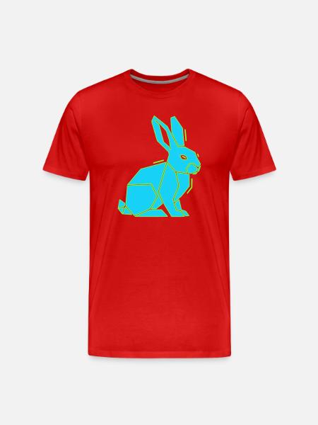 Geometric Bunny Low Poly Modern - Men's Premium Organic T-Shirt - red