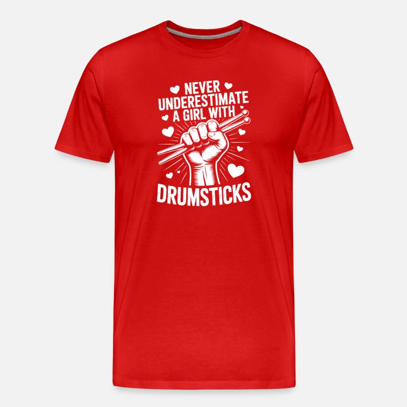 Drummer Saying Funny Drummer Gift - Men's Premium Organic T-Shirt - red