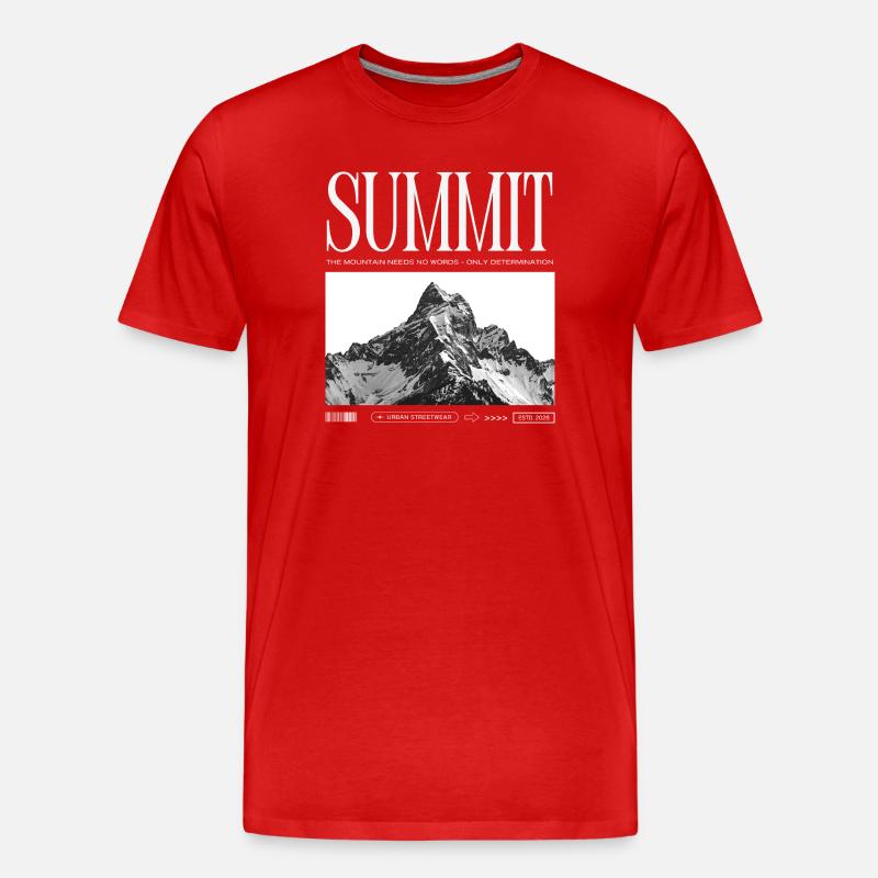Summit - Berggipfel Berggrafik - Männer Premium Bio T-Shirt - Rot