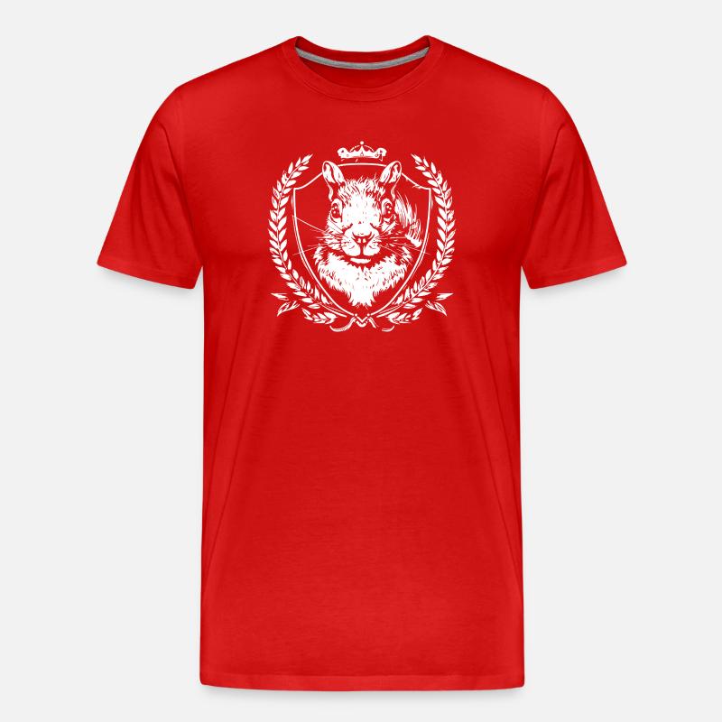 Eichhörnchen Wappen - Männer Premium Bio T-Shirt - Rot