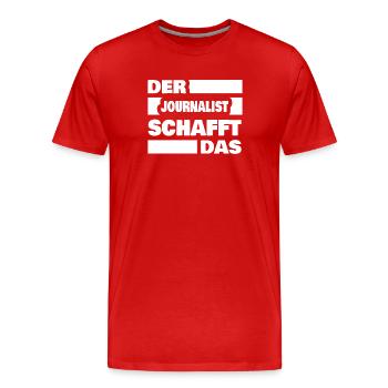 Journalist - Männer Premium Bio T-Shirt - Rot - Vorne - Damien (186cm)