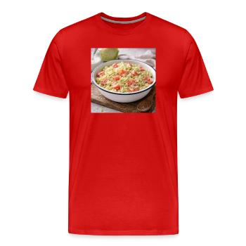 Cremiger Kohl-Tomaten-Salat - Männer Premium Bio T-Shirt - Rot - Vorne - Damien (186cm)
