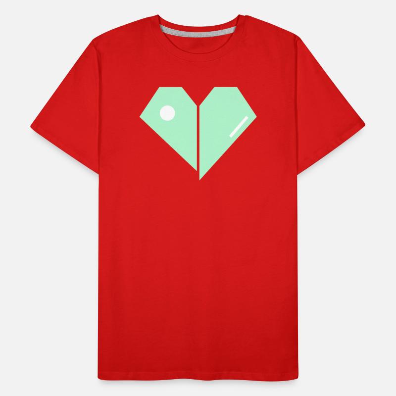 Mint Herz Split Minimalist Männer Premium Bio T-Shirt