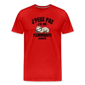 laziness, fatigue, rest - Men's Premium Organic T-Shirt - red - Front - Damien (186cm)