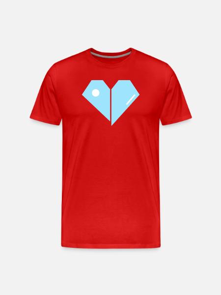 Geometric Blue Heart - Men's Premium Organic T-Shirt - red