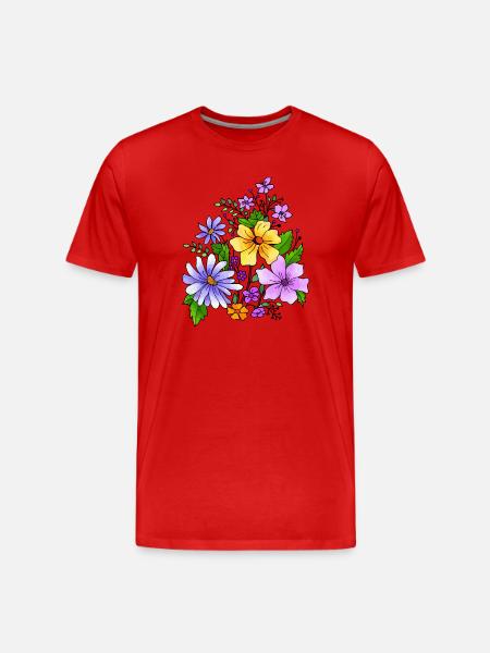 Fleur - T-shirt bio Premium Homme - rouge