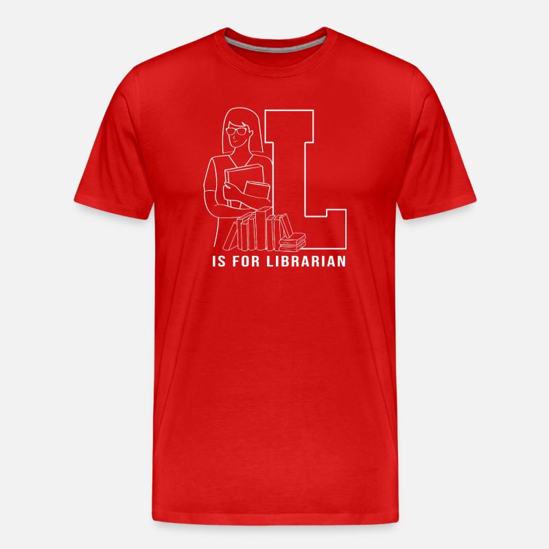 Leseratte Bibliothek Lesen - Männer Premium Bio T-Shirt - Rot