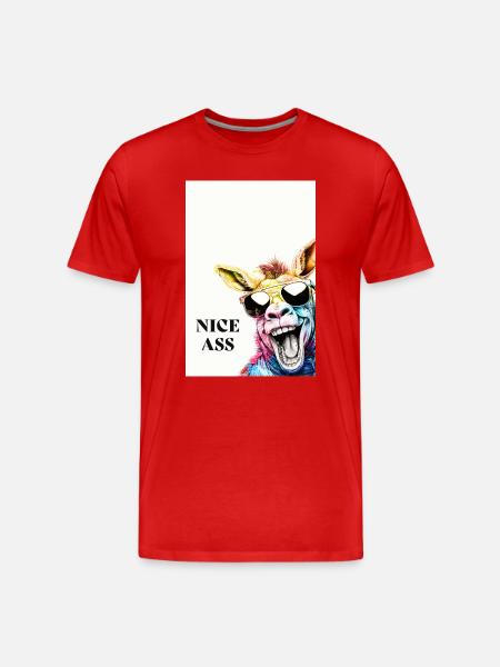 Nice Ass – Sjov Æselplakat med humor - Herre Premium T-shirt økologisk - rød