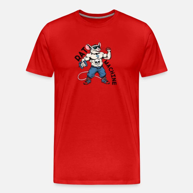 Kraftratte Skull-Logo - Männer Premium Bio T-Shirt - Rot