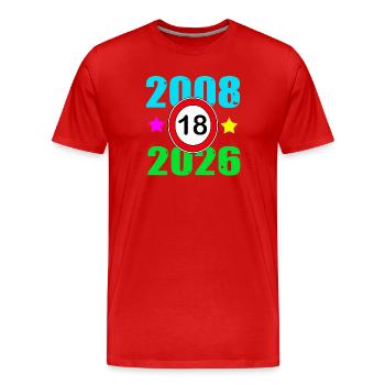18th birthday 2026 - Men's Premium Organic T-Shirt - red - Front - Damien (186cm)