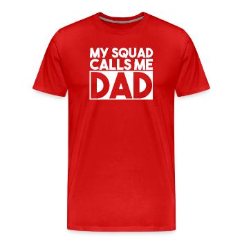 Daddy Squad Fathers Day Gift for Dad Papa Lover - Men's Premium Organic T-Shirt - red - Front - Damien (186cm)