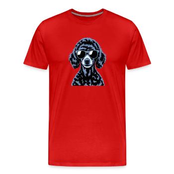 Schwarzer Pudel - Männer Premium Bio T-Shirt - Rot - Vorne - Damien (186cm)