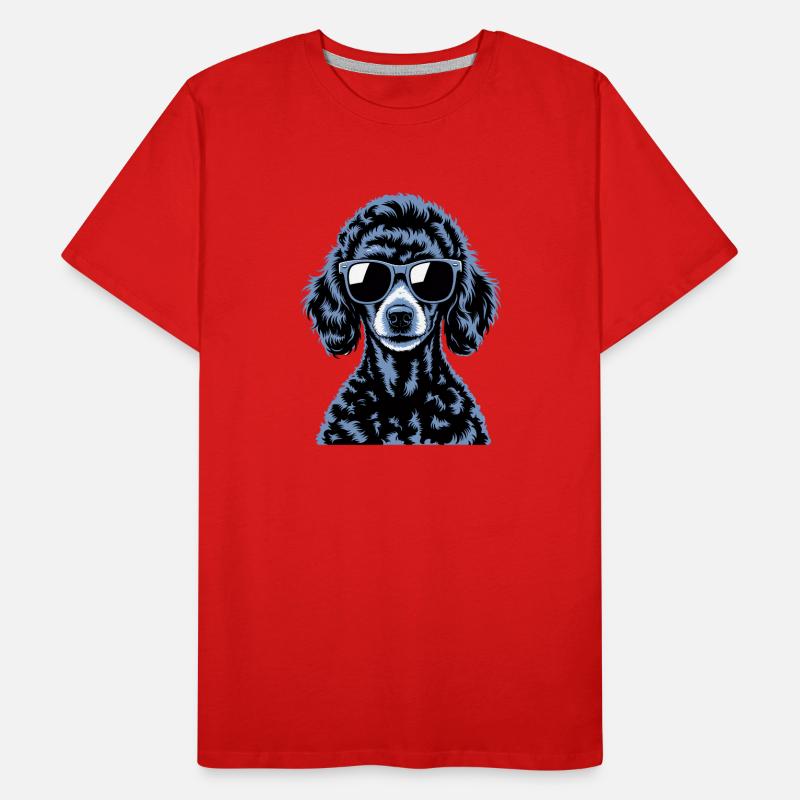 Schwarzer Pudel Männer Premium Bio T-Shirt