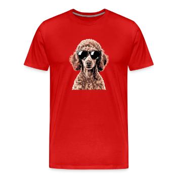 Brown Poodle - Men's Premium Organic T-Shirt - red - Front - Damien (186cm)