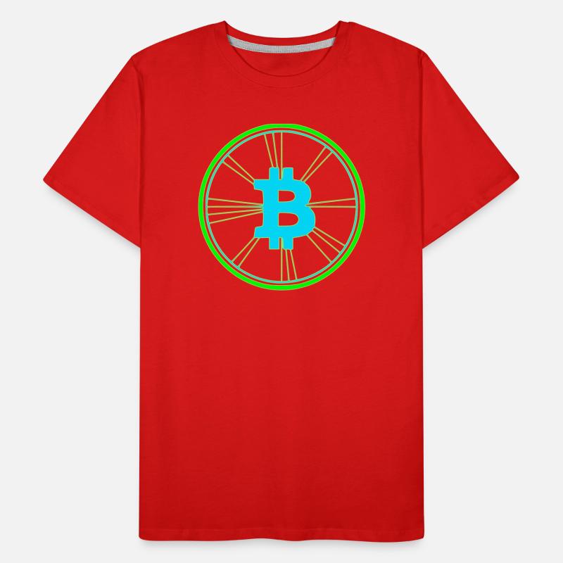 Bitcoin Wireframe Speed Future Vector Men's Premium Organic T-Shirt