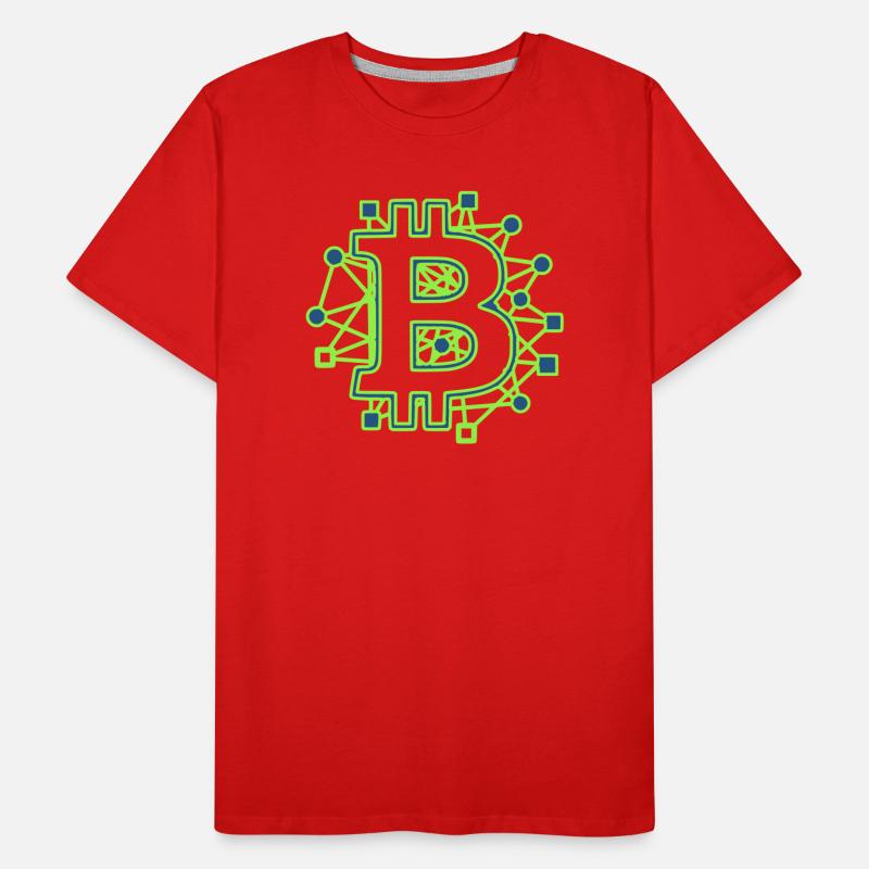 Bitcoin Platine Circuit Tech Krypto Männer Premium Bio T-Shirt