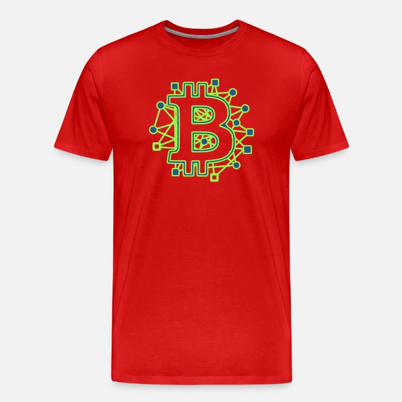 Bitcoin Platine Circuit Tech Krypto - Männer Premium Bio T-Shirt - Rot