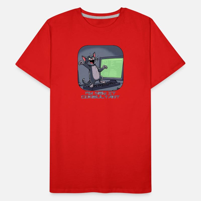 Chat informatique à l’ordinateur T-shirt bio Premium Homme