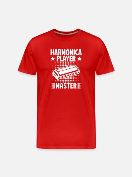 Harmonica Musican Player Master Harmonica - Männer Premium Bio T-Shirt - Rot