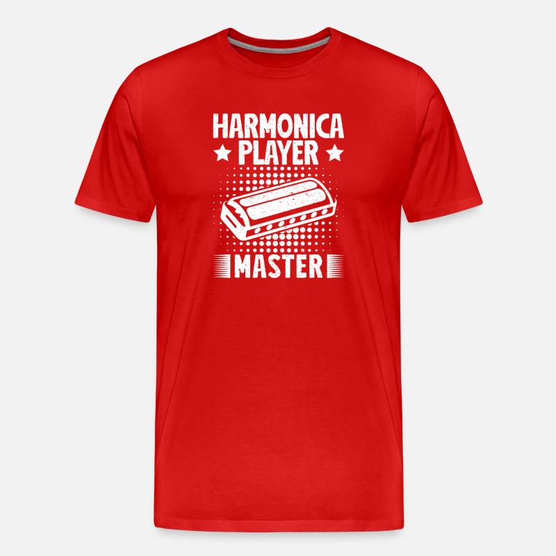 Harmonica Musican Player Master Harmonica - Männer Premium Bio T-Shirt - Rot