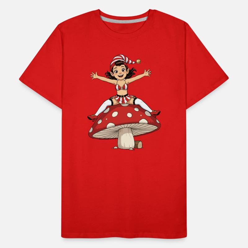 Fille lutin sous champignon T-shirt bio Premium Homme