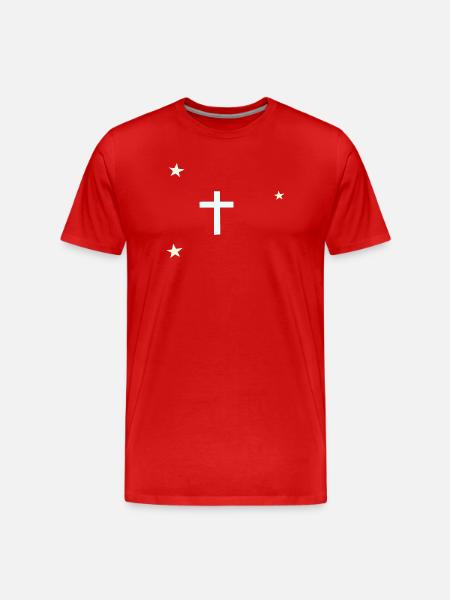 Celestial Cross with Stars - Men's Premium Organic T-Shirt - red