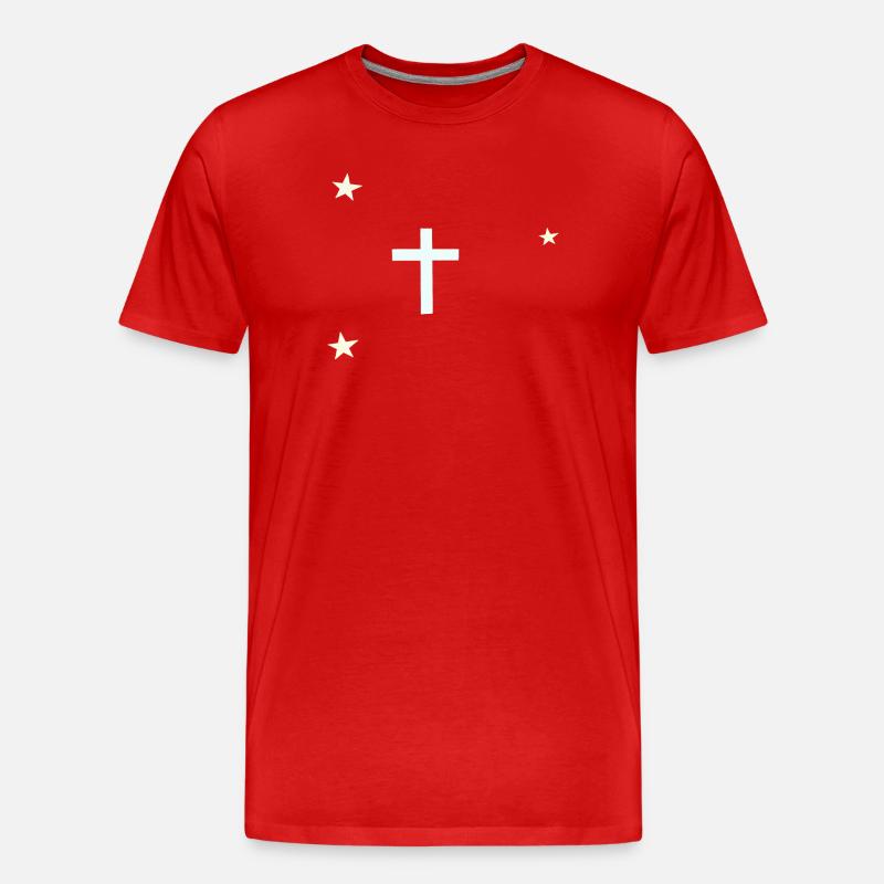 Croix céleste avec étoiles - T-shirt bio Premium Homme - rouge