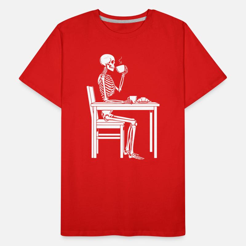Skeleton Coffee Break Men's Premium Organic T-Shirt