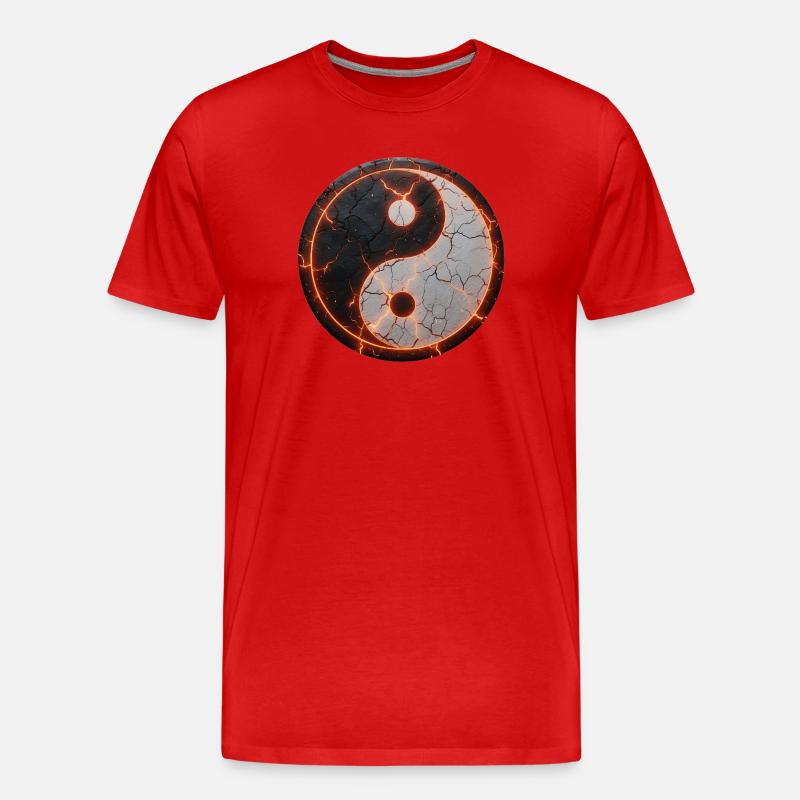 Ying_Yang_Full_Energy - Männer Premium Bio T-Shirt - Rot