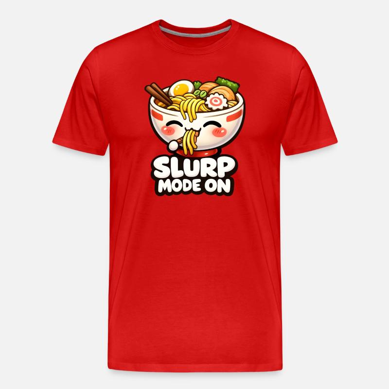 Slurp Mode On Ramen Kawaii - Männer Premium Bio T-Shirt - Rot