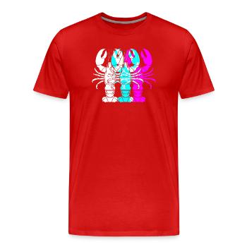 Languste Meeresfrüchte Lobster Hummer - Männer Premium Bio T-Shirt - Rot - Vorne - Damien (186cm)